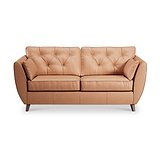 Edison 3 Seater Sofa Leather Dark Feet Saddle from Roseland Furniture