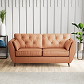 Edison 3 Seater Sofa Leather Dark Feet Saddle from Roseland Furniture