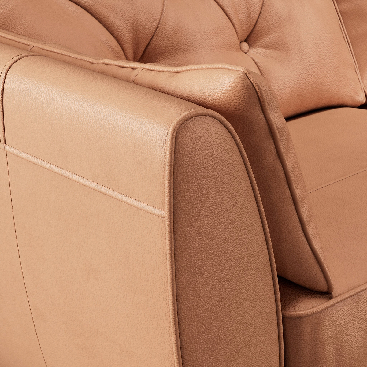 Edison 3 Seater Sofa Leather Dark Feet Saddle from Roseland Furniture