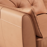 Edison 3 Seater Sofa Leather Dark Feet Saddle from Roseland Furniture