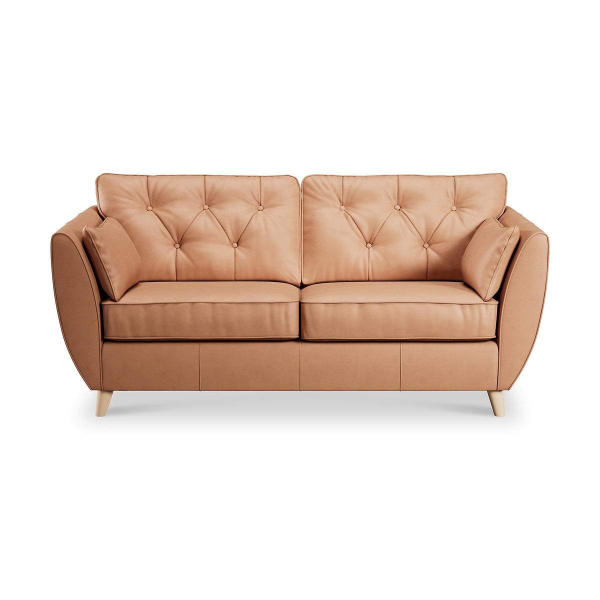 Edison 3 Seater Sofa Leather Light Feet Saddle from Roseland Furniture