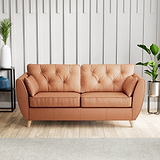 Edison 3 Seater Sofa Leather Light Feet Saddle from Roseland Furniture