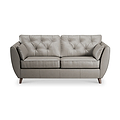 Edison 3 Seater Sofa Leather Dark Feet Stone Grey from Roseland Furniture