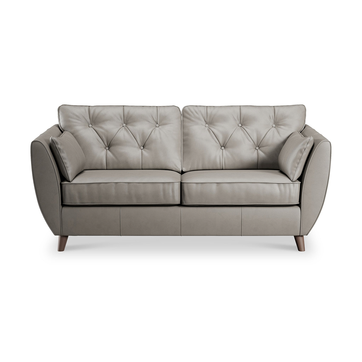 Edison 3 Seater Sofa Leather Dark Feet Stone Grey from Roseland Furniture