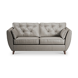Edison 3 Seater Sofa Leather Dark Feet Stone Grey from Roseland Furniture