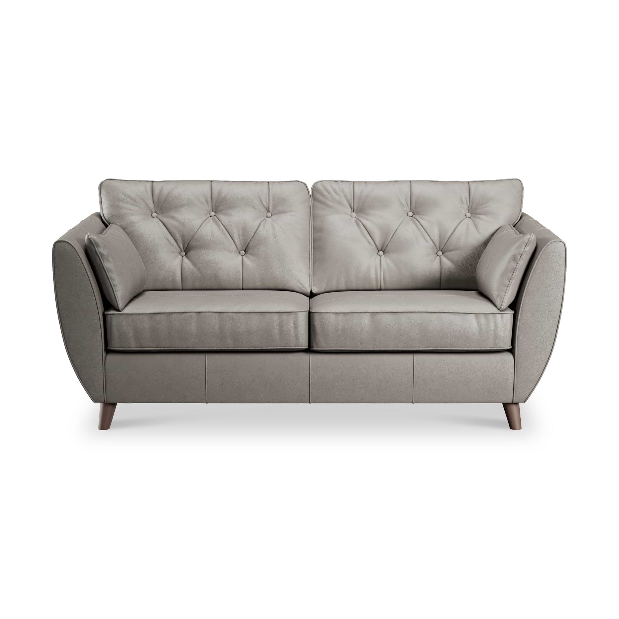 Edison 3 Seater Sofa Leather Dark Feet Stone Grey from Roseland Furniture
