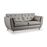Edison 3 Seater Sofa Leather Light Feet Stone Grey from Roseland Furniture