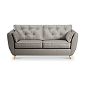 Edison 3 Seater Sofa Leather Light Feet Stone Grey from Roseland Furniture