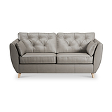 Edison 3 Seater Sofa Leather Light Feet Stone Grey from Roseland Furniture