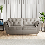 Edison 3 Seater Sofa Leather Light Feet Stone Grey from Roseland Furniture