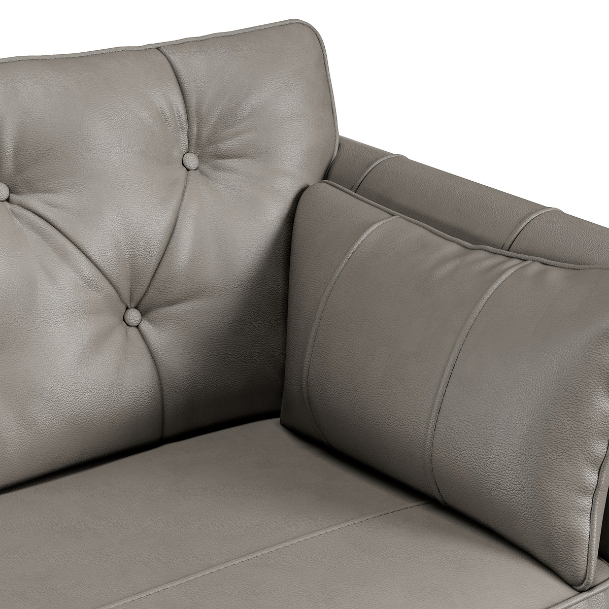 Edison Leather Sofa Stone Grey from Roseland Furniture