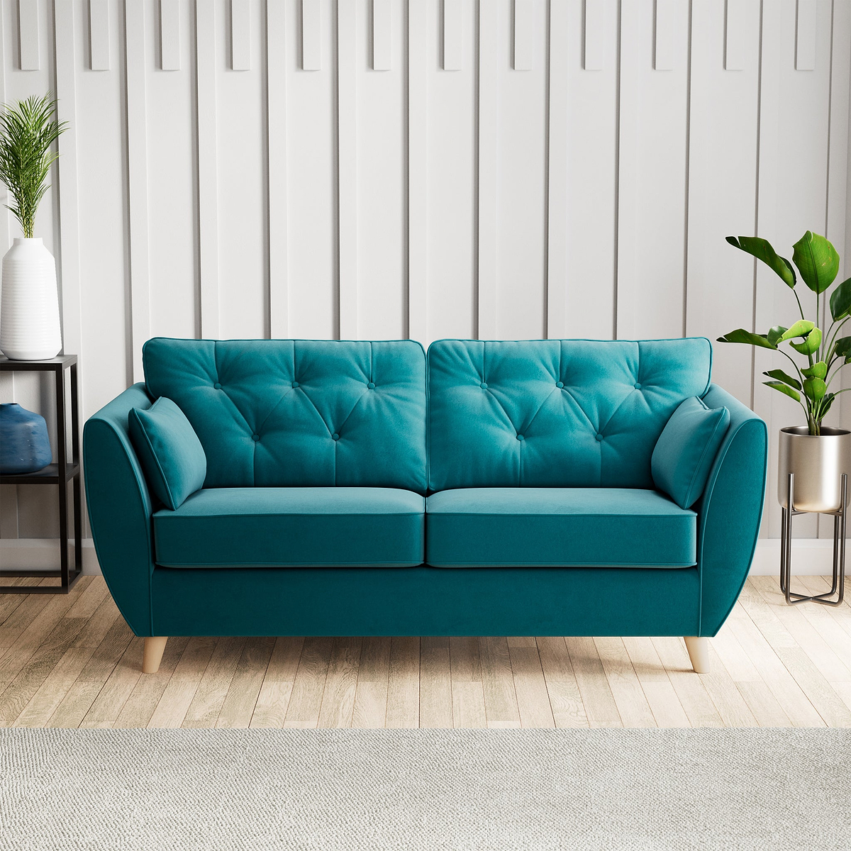 Edison 3 Seater Sofa Light Feet Mallard from Roseland Furniture