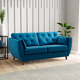 Edison 3 Seater Sofa Dark Feet Marine from Roseland Furniture