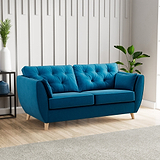 Edison 3 Seater Sofa Light Feet Marine from Roseland Furniture