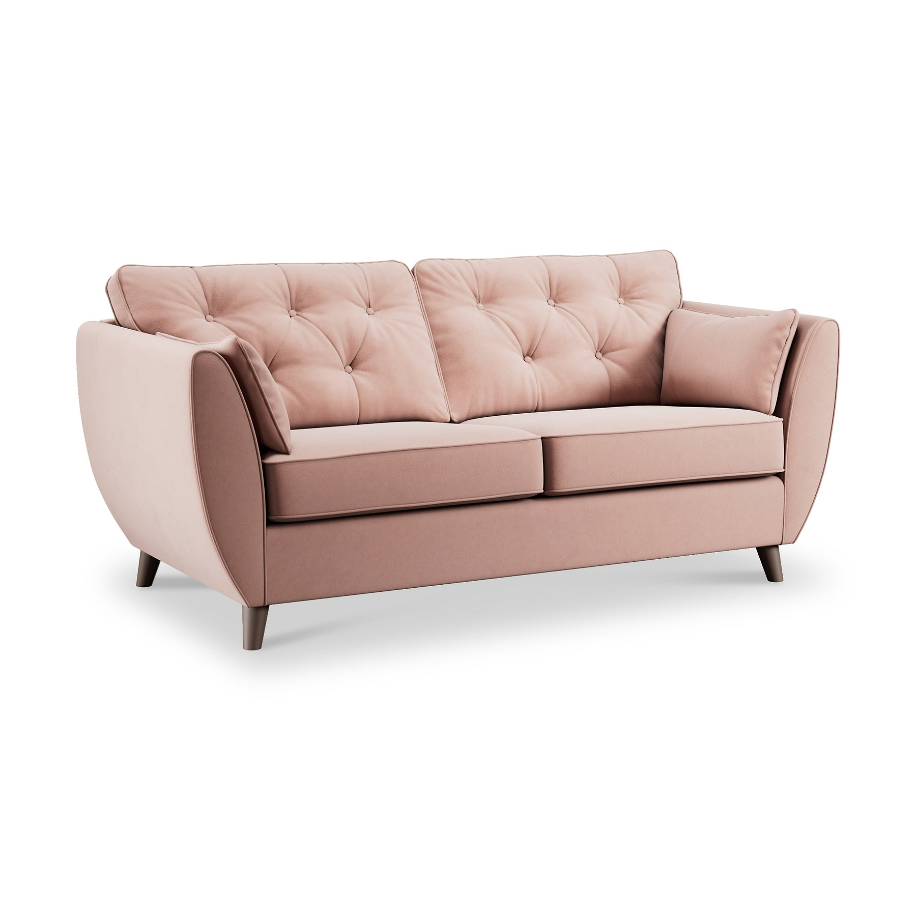 Edison 3 Seater Sofa Dark Feet Blush from Roseland Furniture