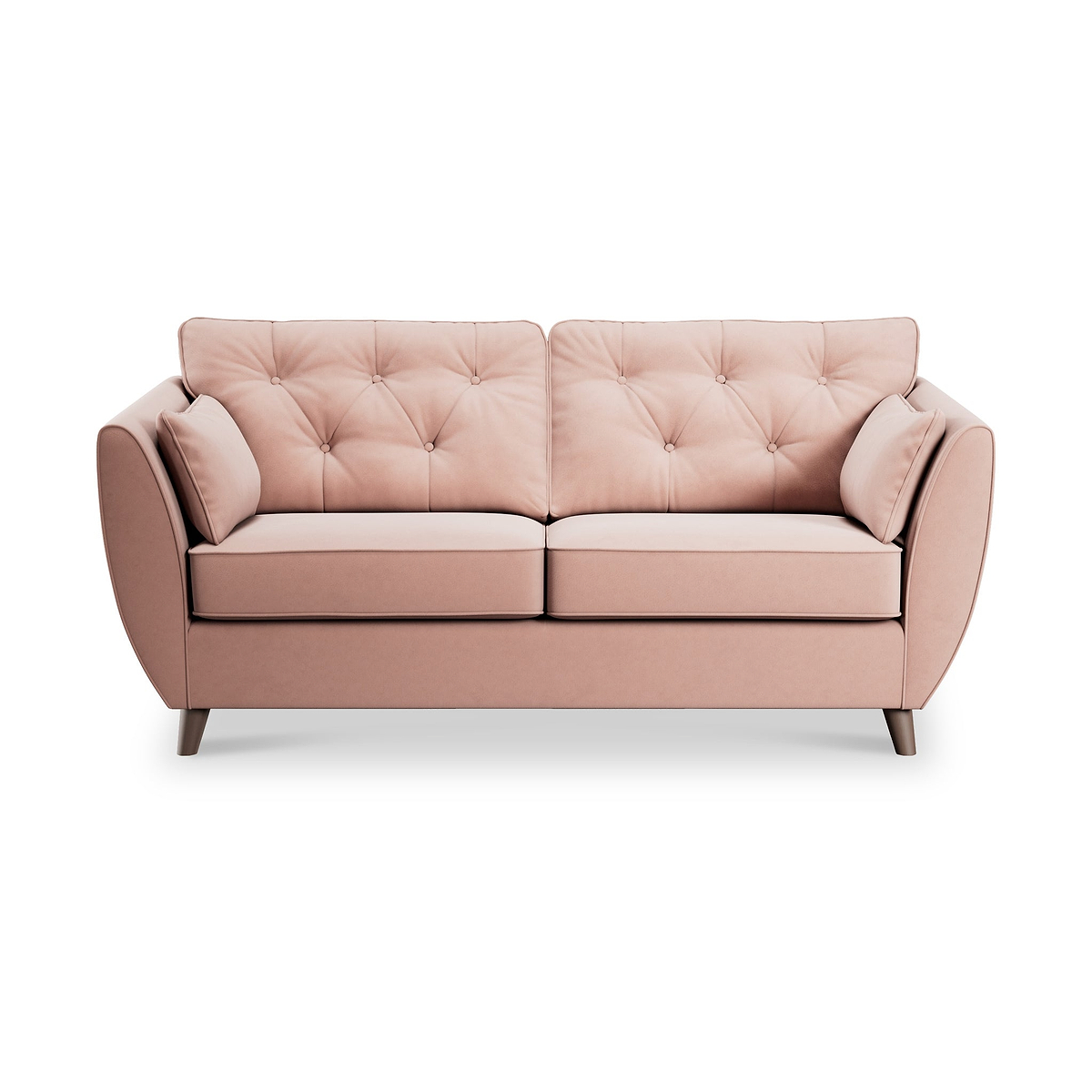 Edison 3 Seater Sofa Dark Feet Blush from Roseland Furniture