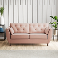 Edison 3 Seater Sofa Dark Feet Blush from Roseland Furniture