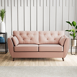 Edison 3 Seater Sofa Dark Feet Blush from Roseland Furniture
