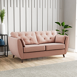 Edison 3 Seater Sofa Dark Feet Blush from Roseland Furniture