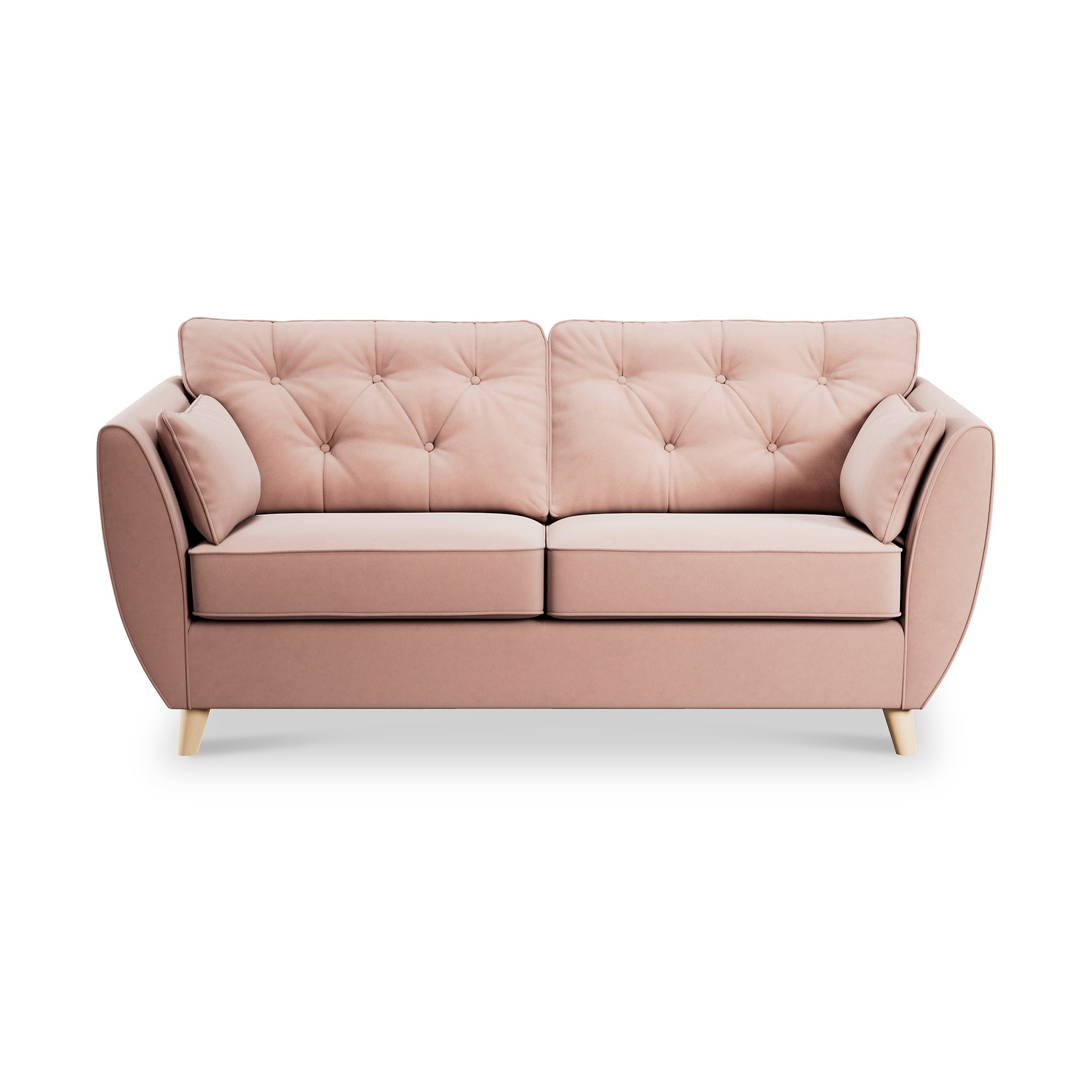 Edison 3 Seater Sofa Light Feet Pink from Roseland Furniture