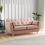 Edison 3 Seater Sofa Light Feet Pink from Roseland Furniture