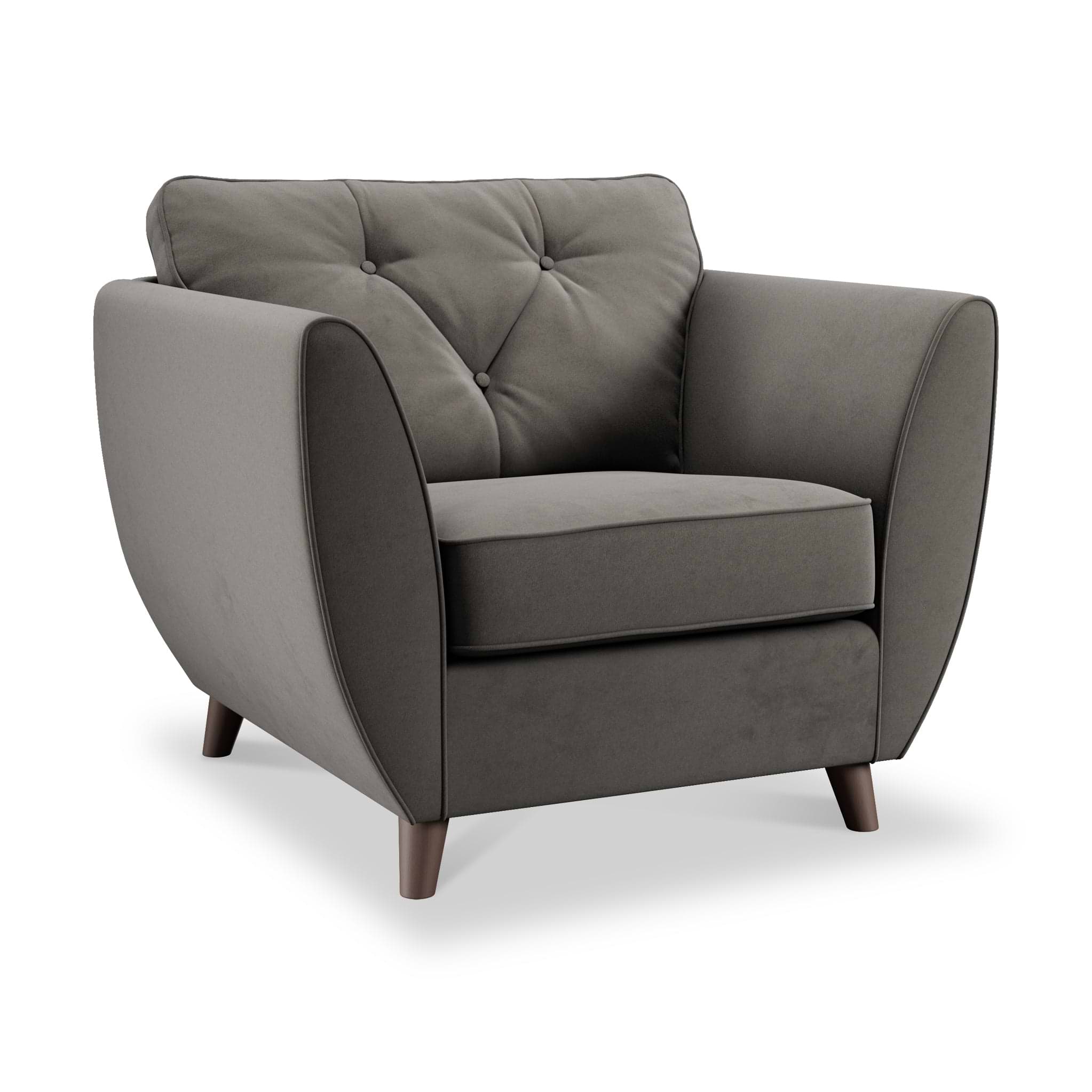Edison Armchair Dark Wood Feet Asphalt Dims from Roseland Furniture