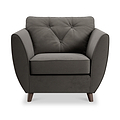 Edison Armchair Dark Wood Feet Asphalt Dims from Roseland Furniture