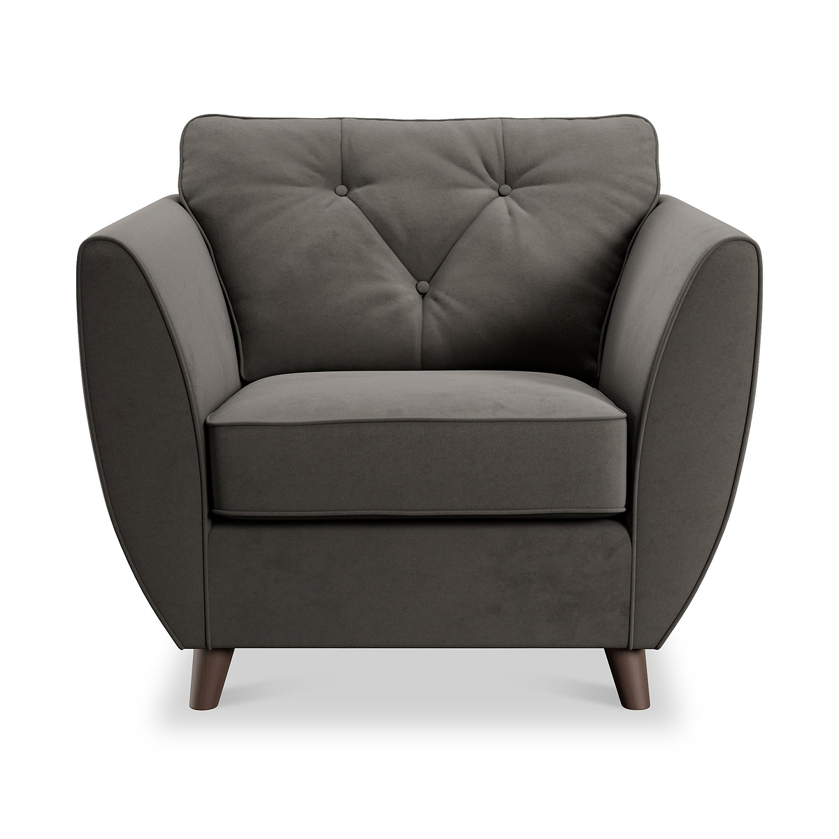 Edison Armchair Dark Wood Feet Asphalt Dims from Roseland Furniture