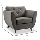 Edison Armchair Dark Wood Feet Asphalt Dims from Roseland Furniture
