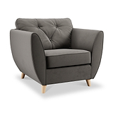 Edison Armchair Light Feet Asphalt from Roseland Furniture
