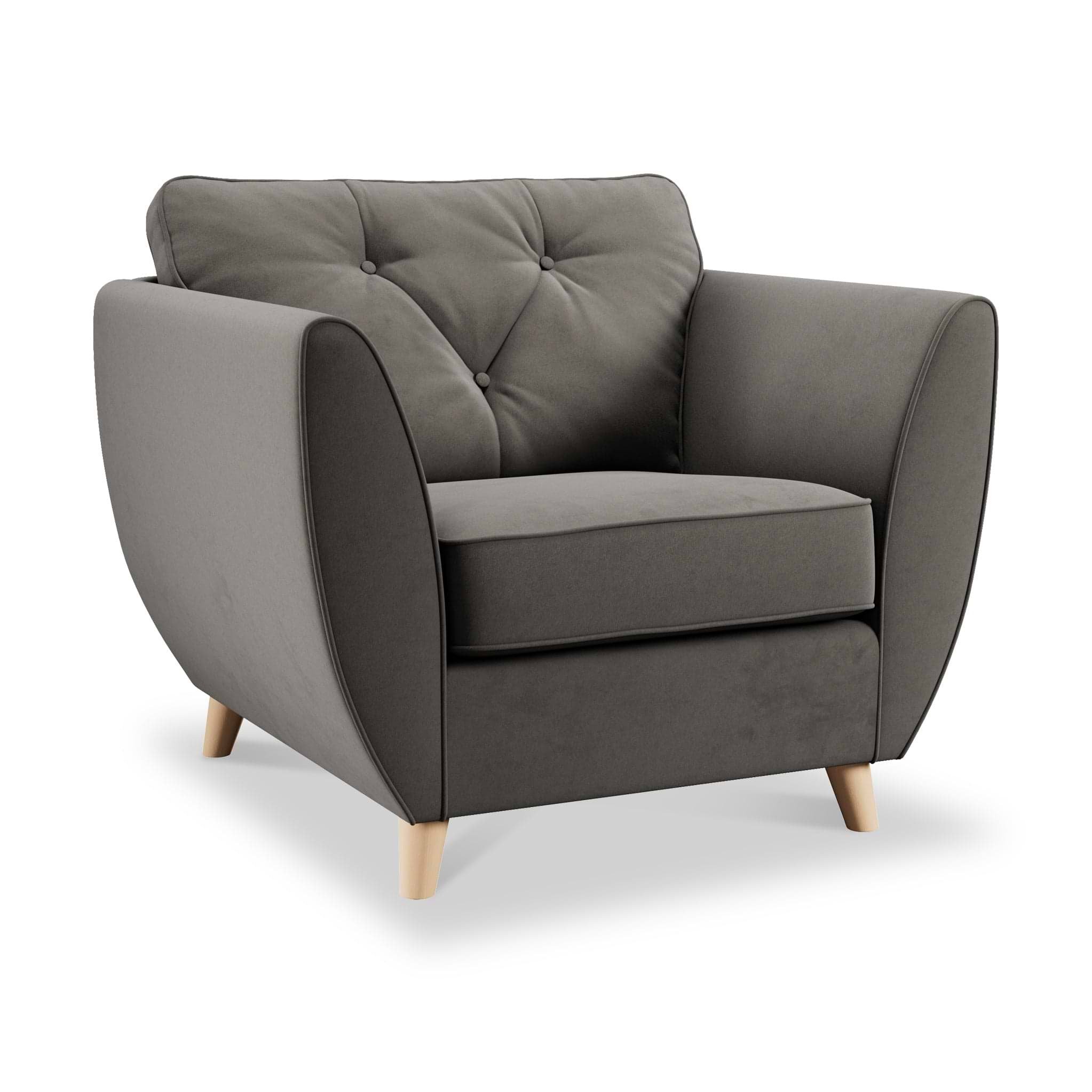 Edison Armchair Light Feet Asphalt from Roseland Furniture