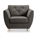 Edison Armchair Light Feet Asphalt from Roseland Furniture