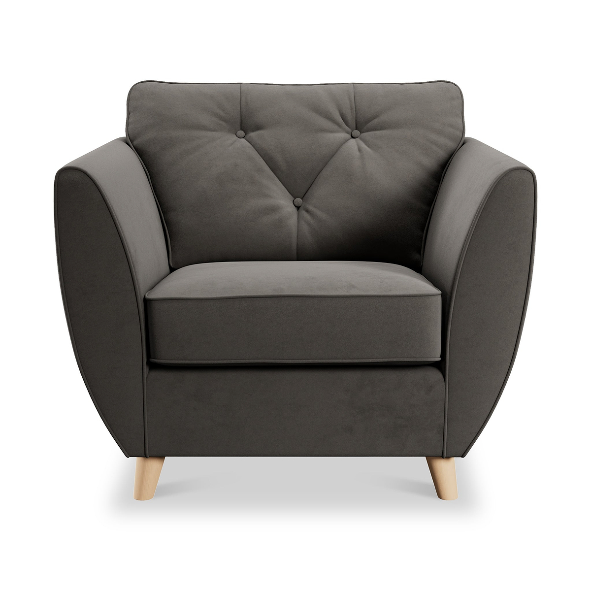 Edison Armchair Light Feet Asphalt from Roseland Furniture