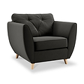 Edison Armchair Light Feet Black from Roseland Furniture