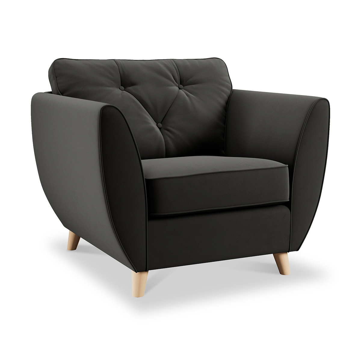 Edison Armchair Light Feet Black from Roseland Furniture