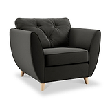 Edison Armchair Light Feet Black from Roseland Furniture