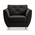 Edison Armchair Light Feet Black from Roseland Furniture
