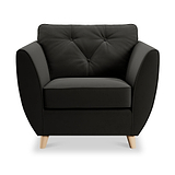 Edison Armchair Light Feet Black from Roseland Furniture