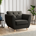 Edison Armchair Light Feet Black from Roseland Furniture
