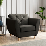 Edison Armchair Light Feet Black from Roseland Furniture