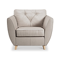 Edison Leather Armchair Light Feet Cloud from Roseland Furniture