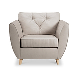 Edison Leather Armchair Light Feet Cloud from Roseland Furniture