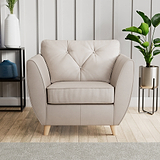 Edison Leather Armchair Light Feet Cloud from Roseland Furniture