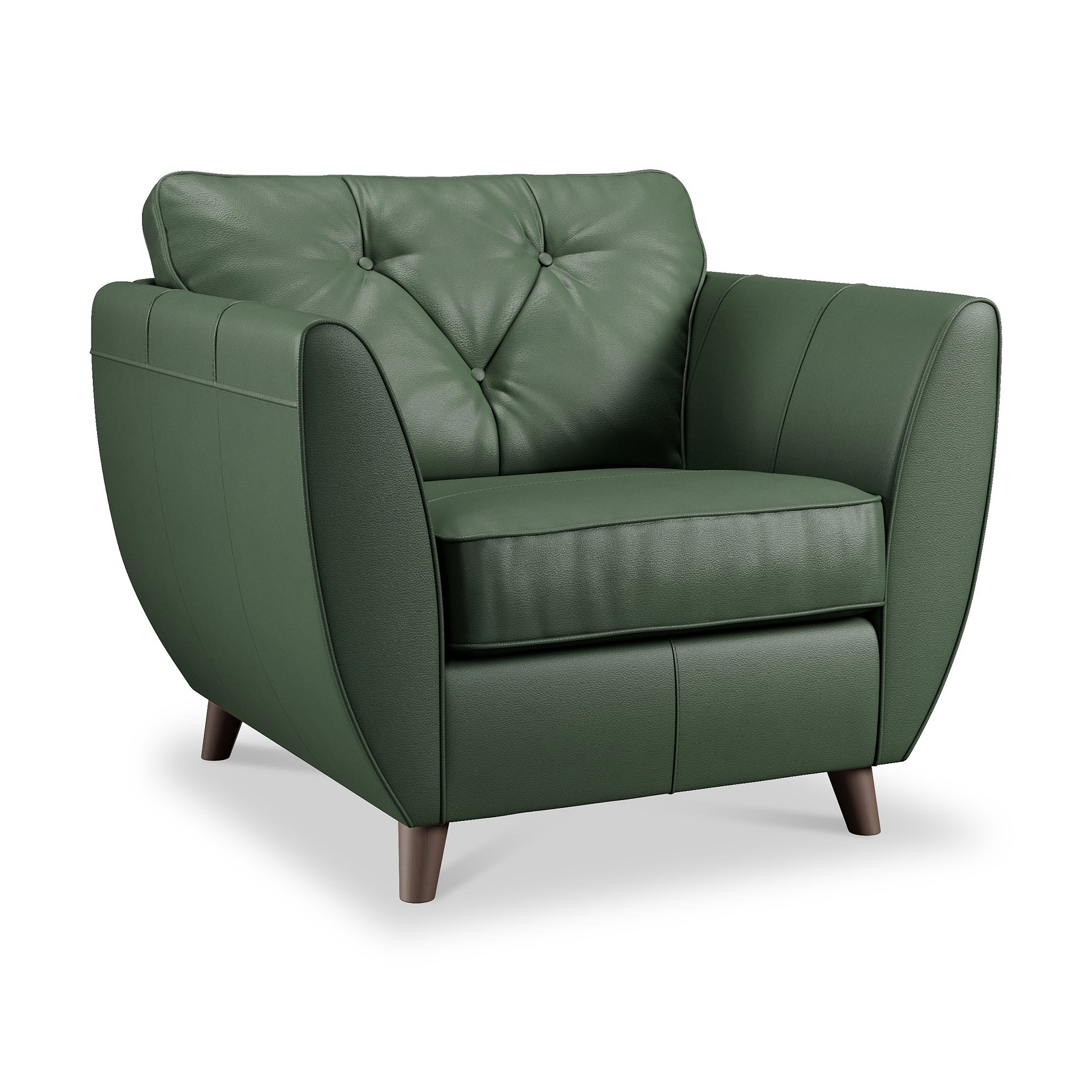 Edison Leather Armchair Dark Feet Green from Roseland Furniture