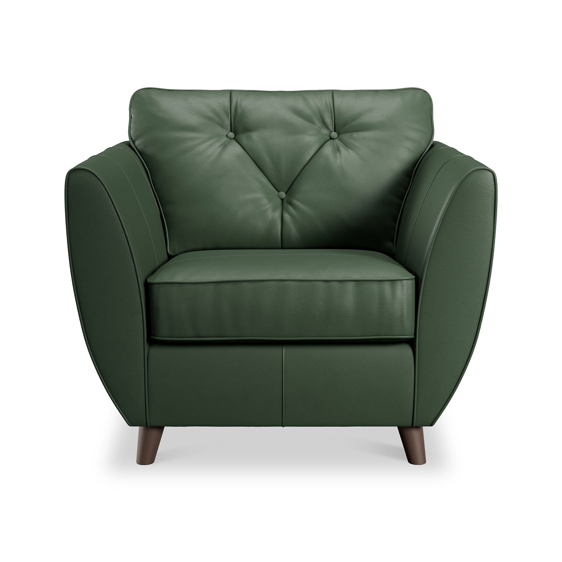 Edison Leather Armchair Dark Feet Green from Roseland Furniture