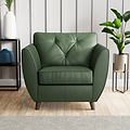 Edison Leather Armchair Dark Feet Green from Roseland Furniture
