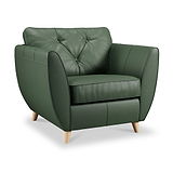 Edison Leather Armchair Light Feet Green from Roseland Furniture