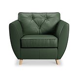 Edison Leather Armchair Light Feet Green from Roseland Furniture