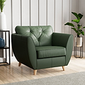 Edison Leather Armchair Light Feet Green from Roseland Furniture