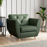 Edison Leather Armchair Light Feet Green from Roseland Furniture